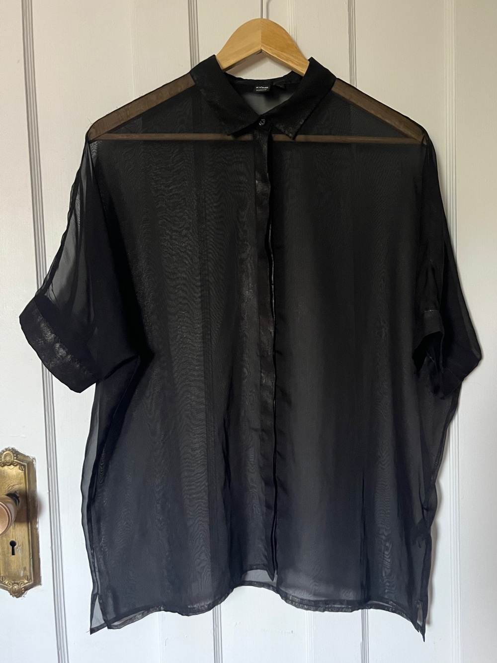 Black sheer gold effect shirt swim cover maximalism